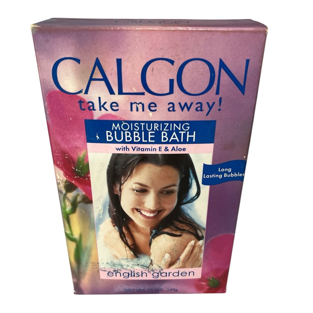 Vintage New Sealed Calgon Take Me Away Moisturizing Bubble Bath English Garden